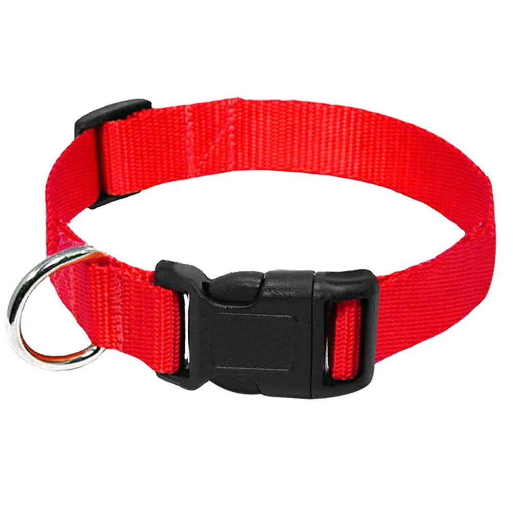 Nylon Webbing Dog Collar Heavy Duty Clip Buckle Pet Collar for Small Medium Dogs Chihuahua Dog Red Black Blue Purple 20